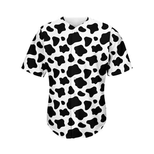 Black And White Cow Print Men's Baseball Jersey