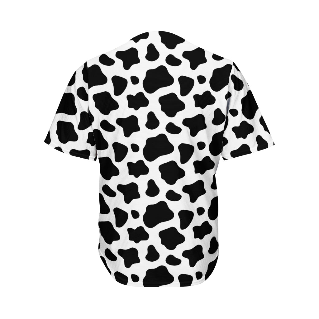 Black And White Cow Print Men's Baseball Jersey