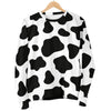 Black And White Cow Print Men's Crewneck Sweatshirt GearFrost