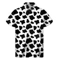 Black And White Cow Print Men's Short Sleeve Shirt