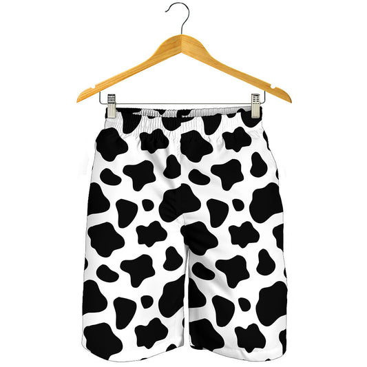Black And White Cow Print Men's Shorts