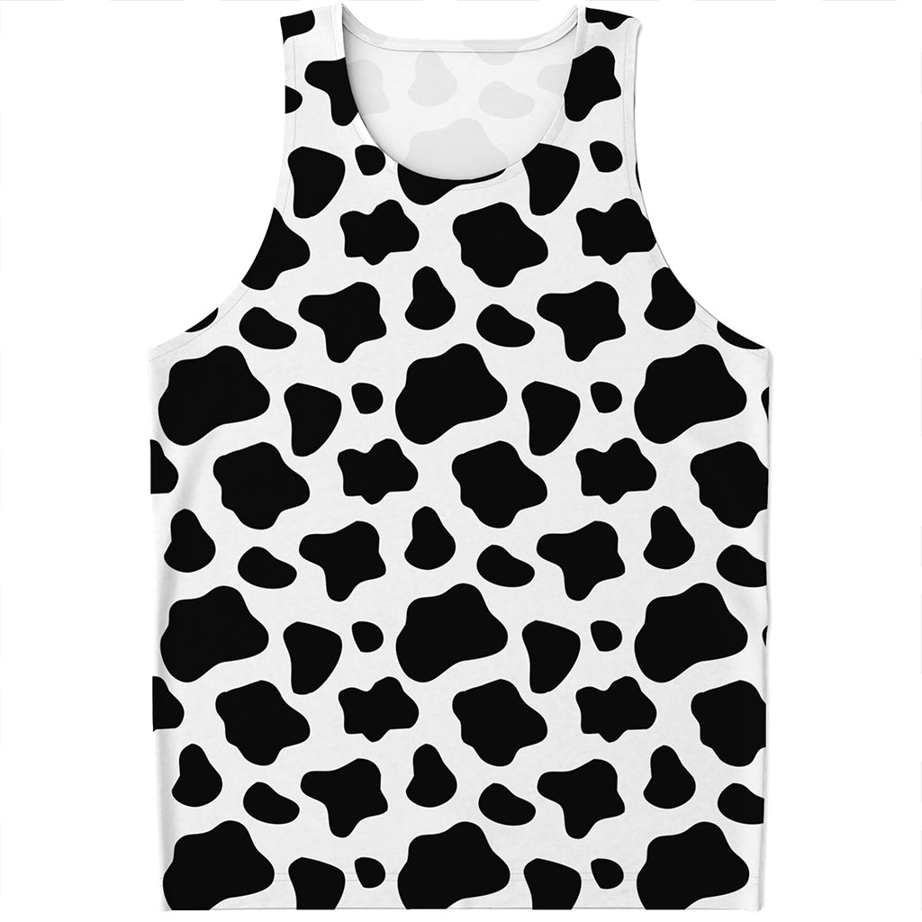 Black And White Cow Print Men's Tank Top