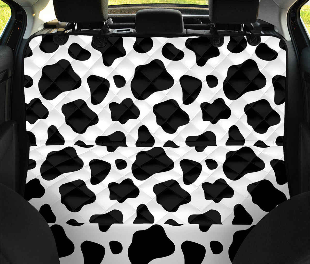 Black And White Cow Print Pet Car Back Seat Cover