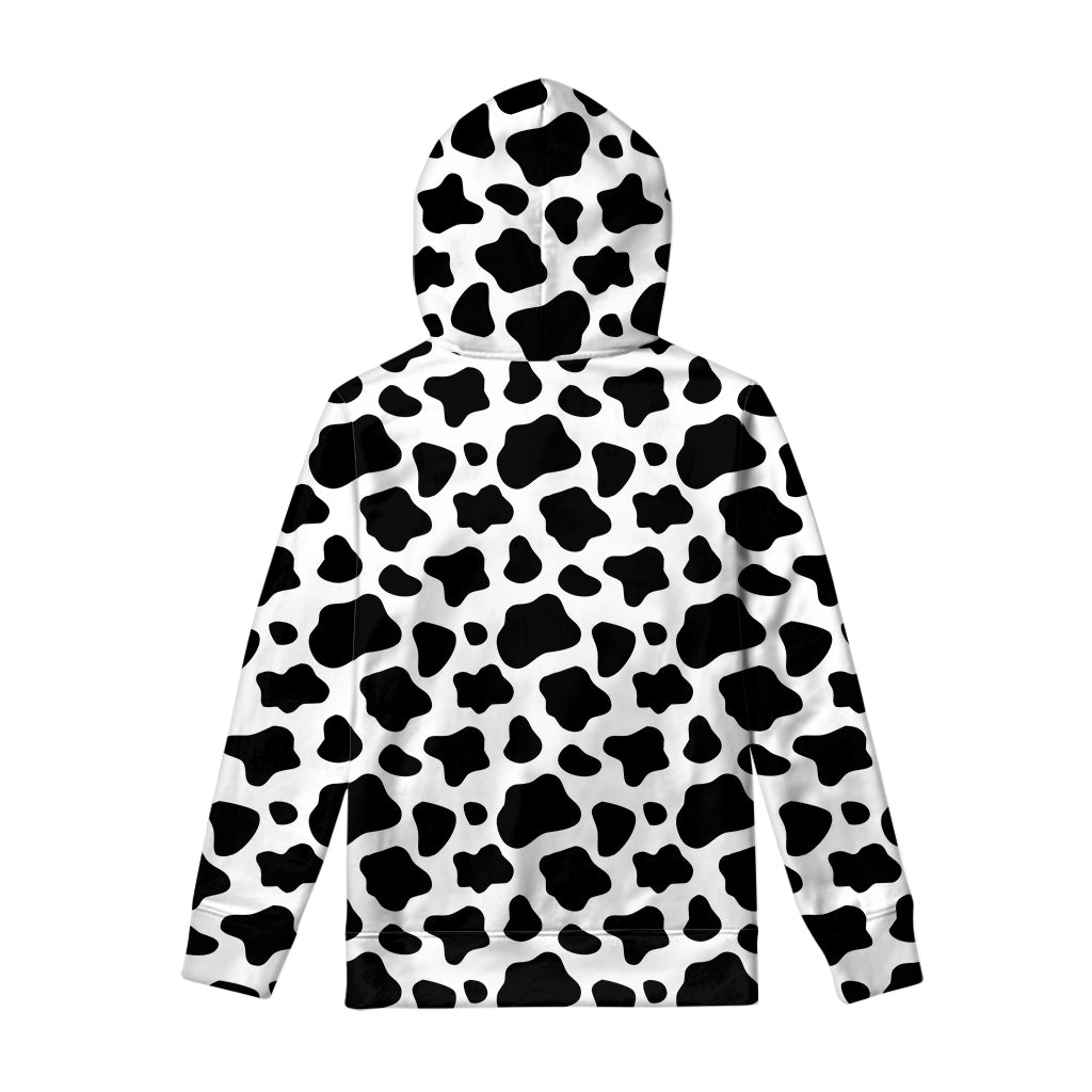 Black And White Cow Print Pullover Hoodie