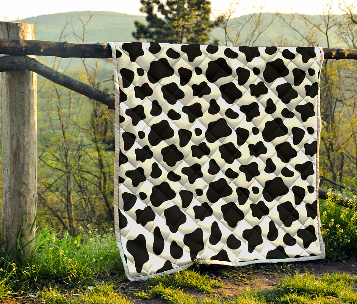 Black And White Cow Print Quilt