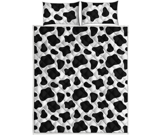 Black And White Cow Print Quilt Bed Set