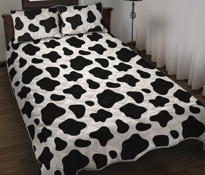 Black And White Cow Print Quilt Bed Set