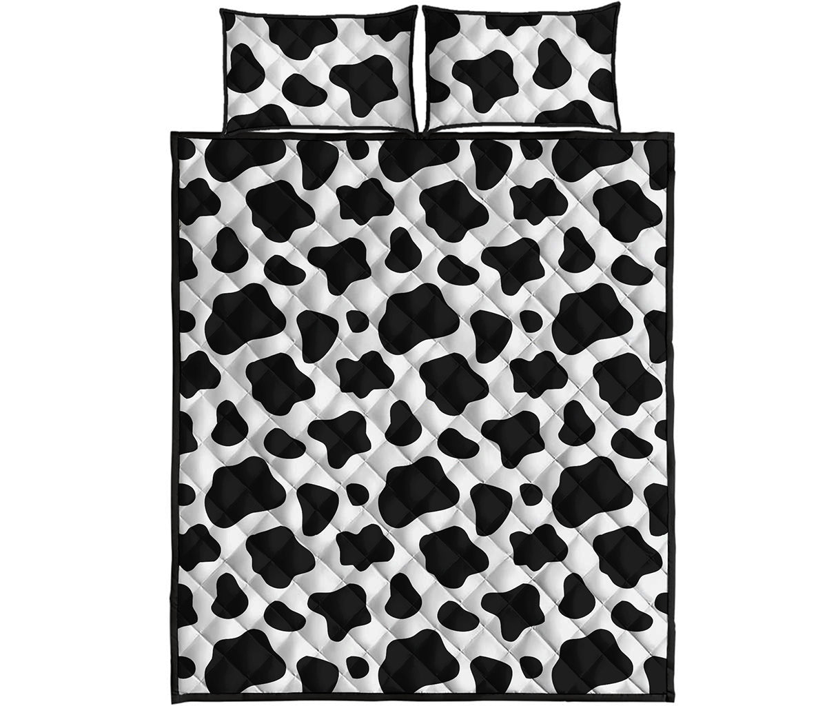 Black And White Cow Print Quilt Bed Set