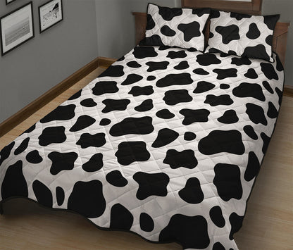 Black And White Cow Print Quilt Bed Set