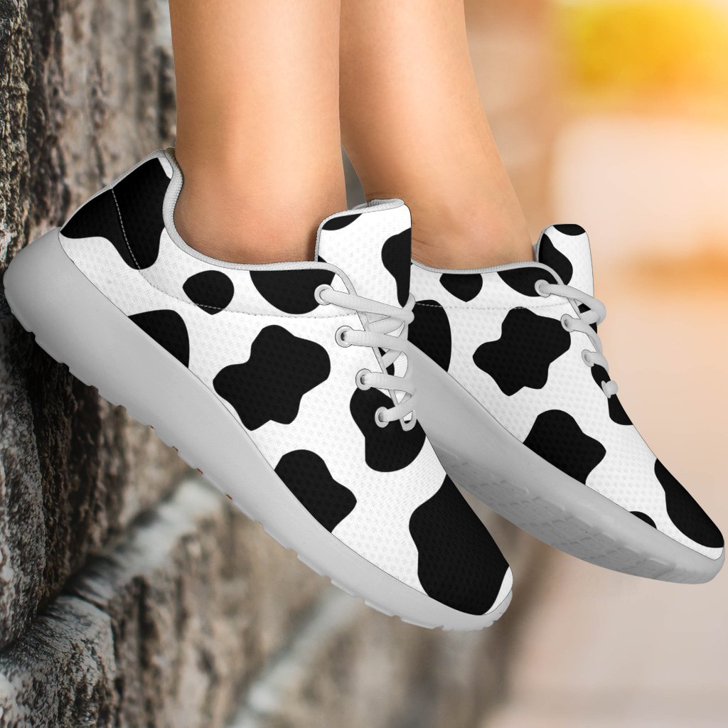 Black And White Cow Print Sport Shoes GearFrost