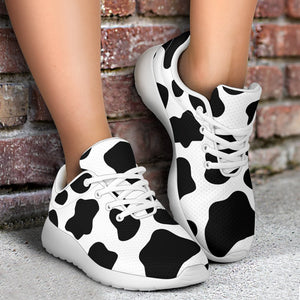 Black And White Cow Print Sport Shoes GearFrost