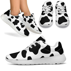 Black And White Cow Print Sport Shoes GearFrost