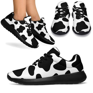 Black And White Cow Print Sport Shoes GearFrost