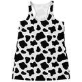Black And White Cow Print Women's Racerback Tank Top