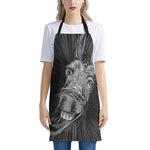 Black And White Crazy Donkey Print Apron