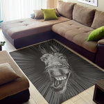 Black And White Crazy Donkey Print Area Rug