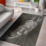 Black And White Crazy Donkey Print Area Rug