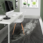 Black And White Crazy Donkey Print Area Rug