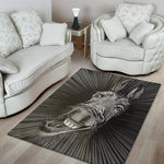Black And White Crazy Donkey Print Area Rug