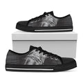 Black And White Crazy Donkey Print Black Low Top Sneakers