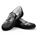 Black And White Crazy Donkey Print Black Slip On Sneakers