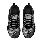 Black And White Crazy Donkey Print Black Sneakers