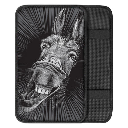 Black And White Crazy Donkey Print Car Center Console Cover