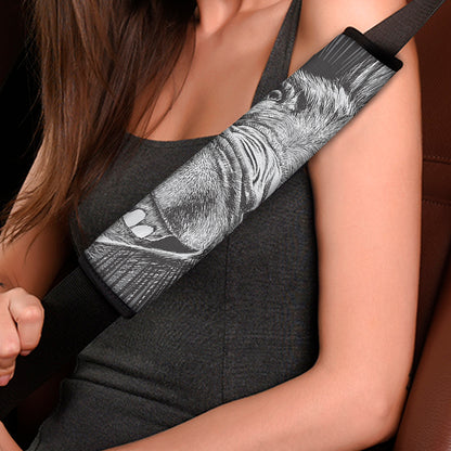 Black And White Crazy Donkey Print Car Seat Belt Covers