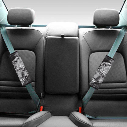 Black And White Crazy Donkey Print Car Seat Belt Covers