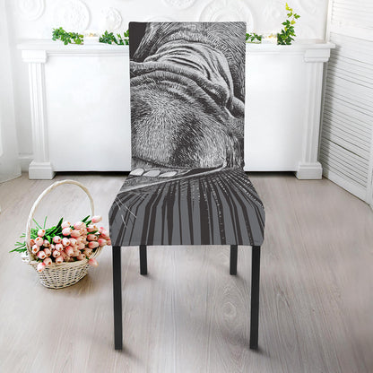 Black And White Crazy Donkey Print Dining Chair Slipcover