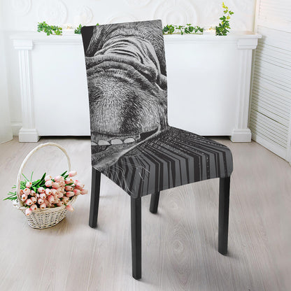 Black And White Crazy Donkey Print Dining Chair Slipcover