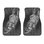 Black And White Crazy Donkey Print Front Car Floor Mats