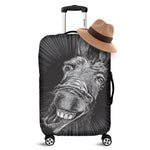 Black And White Crazy Donkey Print Luggage Cover