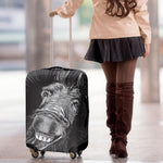 Black And White Crazy Donkey Print Luggage Cover