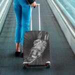 Black And White Crazy Donkey Print Luggage Cover