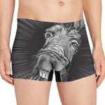 Black And White Crazy Donkey Print Men's Boxer Briefs