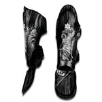 Black And White Crazy Donkey Print Muay Thai Shin Guard