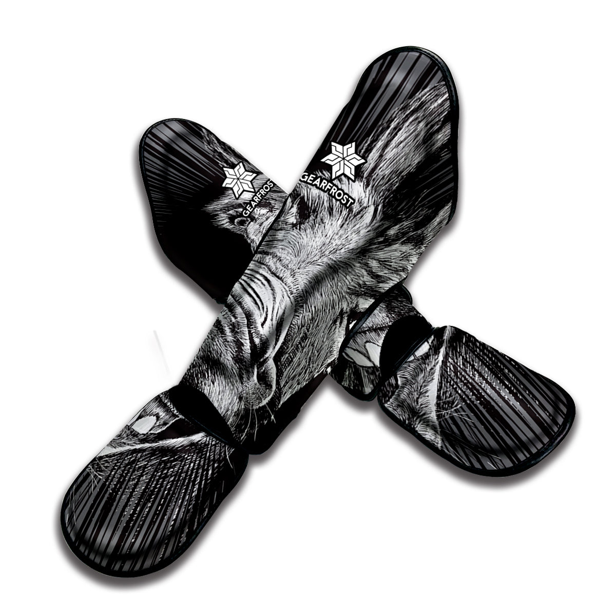 Black And White Crazy Donkey Print Muay Thai Shin Guard
