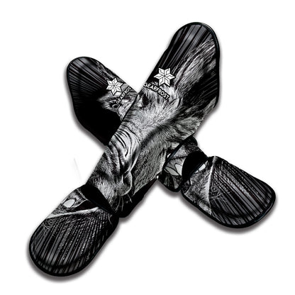 Black And White Crazy Donkey Print Muay Thai Shin Guard