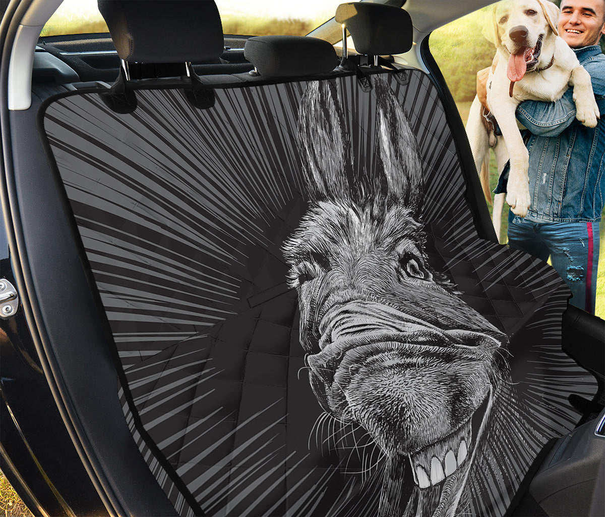Black And White Crazy Donkey Print Pet Car Back Seat Cover