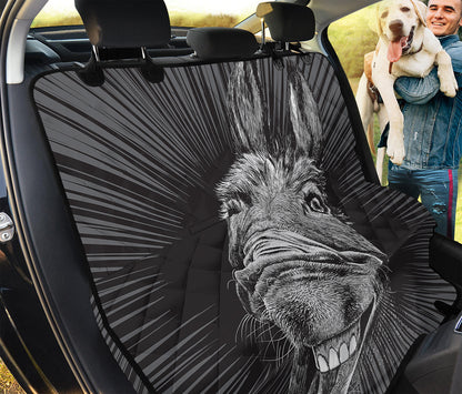 Black And White Crazy Donkey Print Pet Car Back Seat Cover