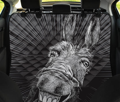 Black And White Crazy Donkey Print Pet Car Back Seat Cover