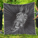 Black And White Crazy Donkey Print Quilt