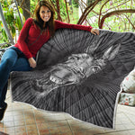 Black And White Crazy Donkey Print Quilt