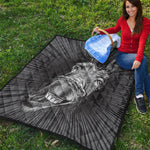 Black And White Crazy Donkey Print Quilt