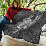 Black And White Crazy Donkey Print Quilt