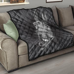 Black And White Crazy Donkey Print Quilt