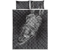 Black And White Crazy Donkey Print Quilt Bed Set