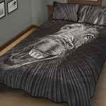 Black And White Crazy Donkey Print Quilt Bed Set