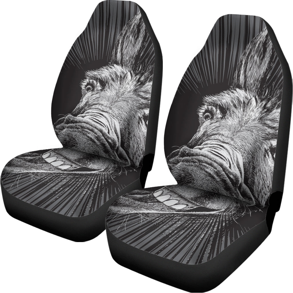 Black And White Crazy Donkey Print Universal Fit Car Seat Covers